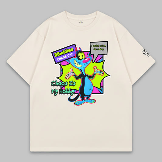 Chaos Cat Neon Edition – Oversize Baumwoll-T-Shirt