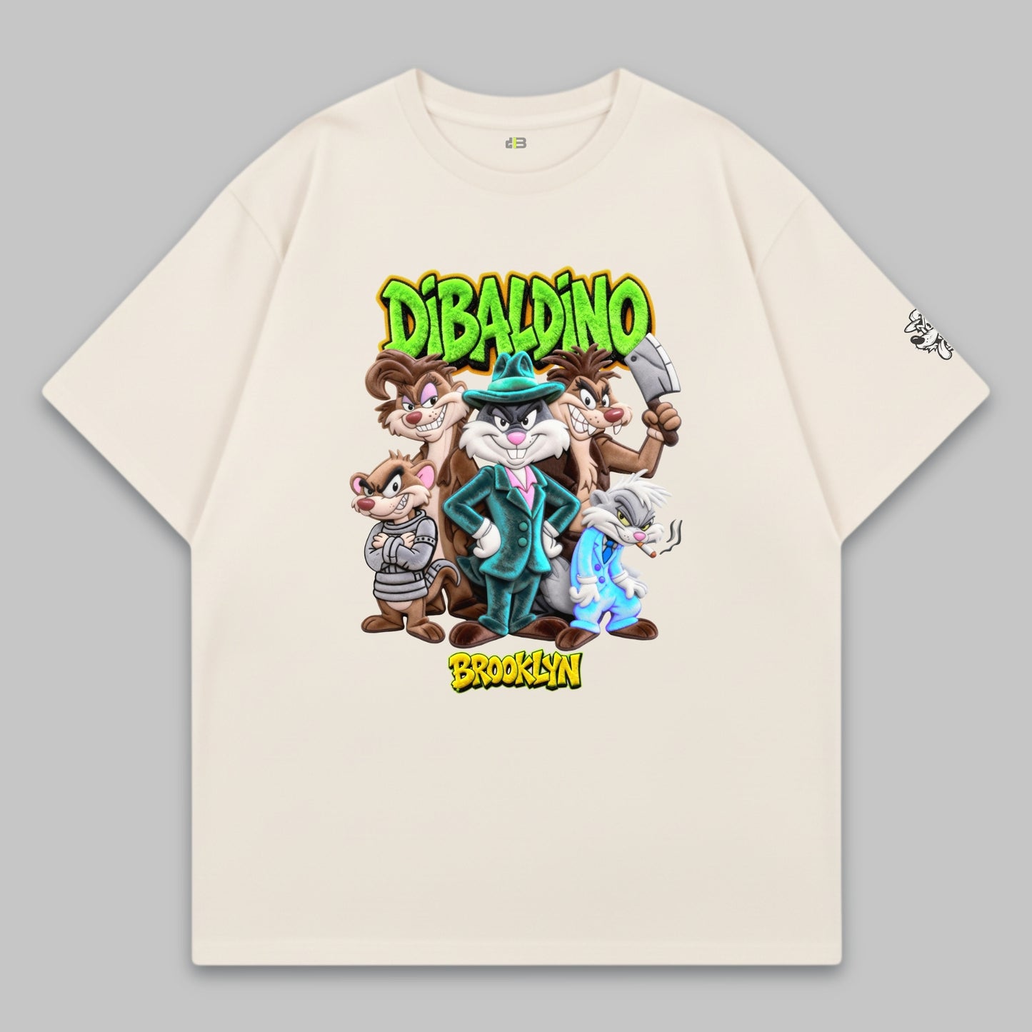 Brooklyn Mob Toon Crew – Oversized Cotton T-Shirt
