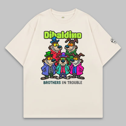 Brothers in Trouble Crew – Oversized Cotton T-Shirt