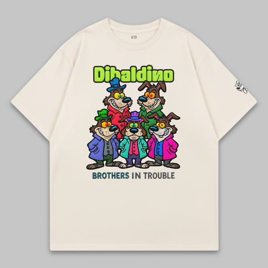 Brothers in Trouble Crew – Oversize Baumwoll-T-Shirt