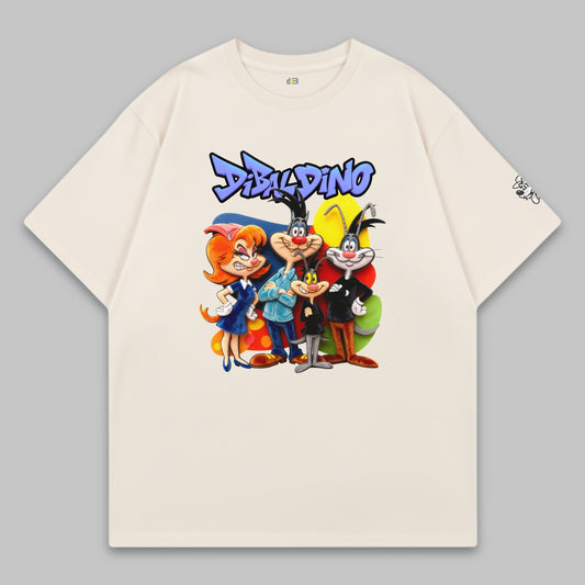 Cartoon Crew Squad – Oversized Cotton T-Shirt