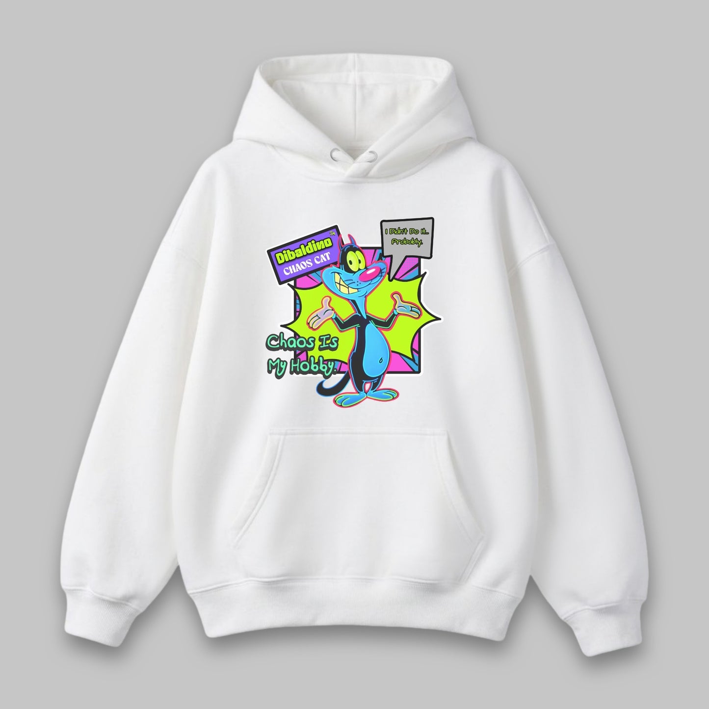 Chaos Cat Neon Edition – Unisex Hoodie