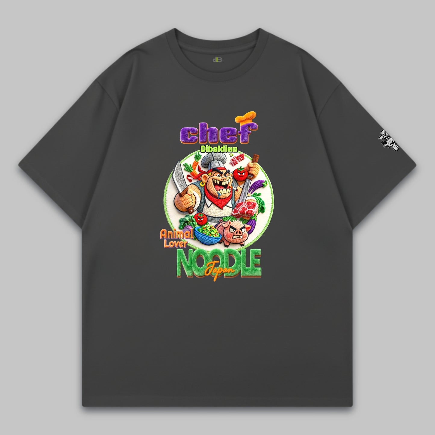Crazy Noodle Chef – Oversized Cotton T-Shirt