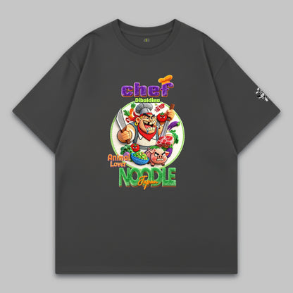 Crazy Noodle Chef – Oversized Cotton T-Shirt