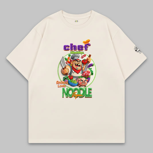 Crazy Noodle Chef – Oversized Cotton T-Shirt