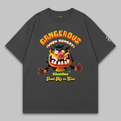 Dangerous When Hungry Monster – Oversized Cotton T-Shirt