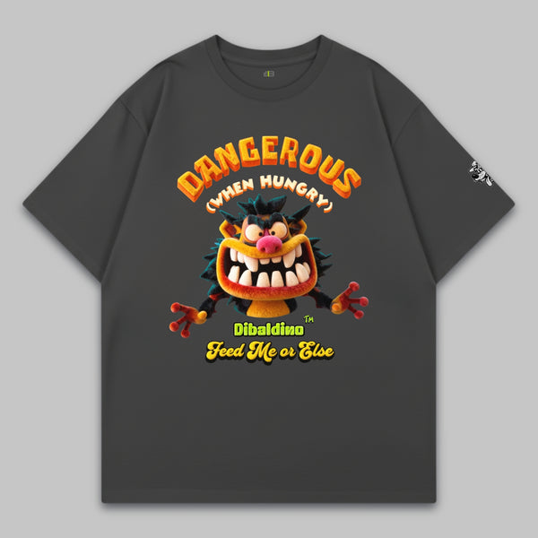 Dangerous When Hungry Monster – Oversized Cotton T-Shirt