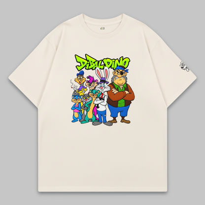 Gangster Toon Crew – Oversize Baumwoll-T-Shirt