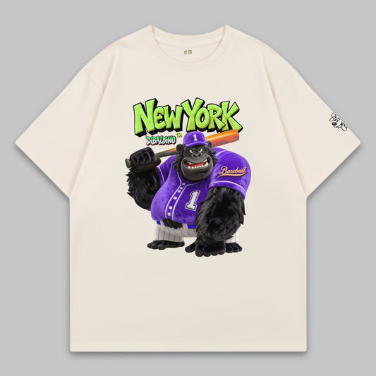 New York Gorilla Baseball – Oversize Baumwoll-T-Shirt