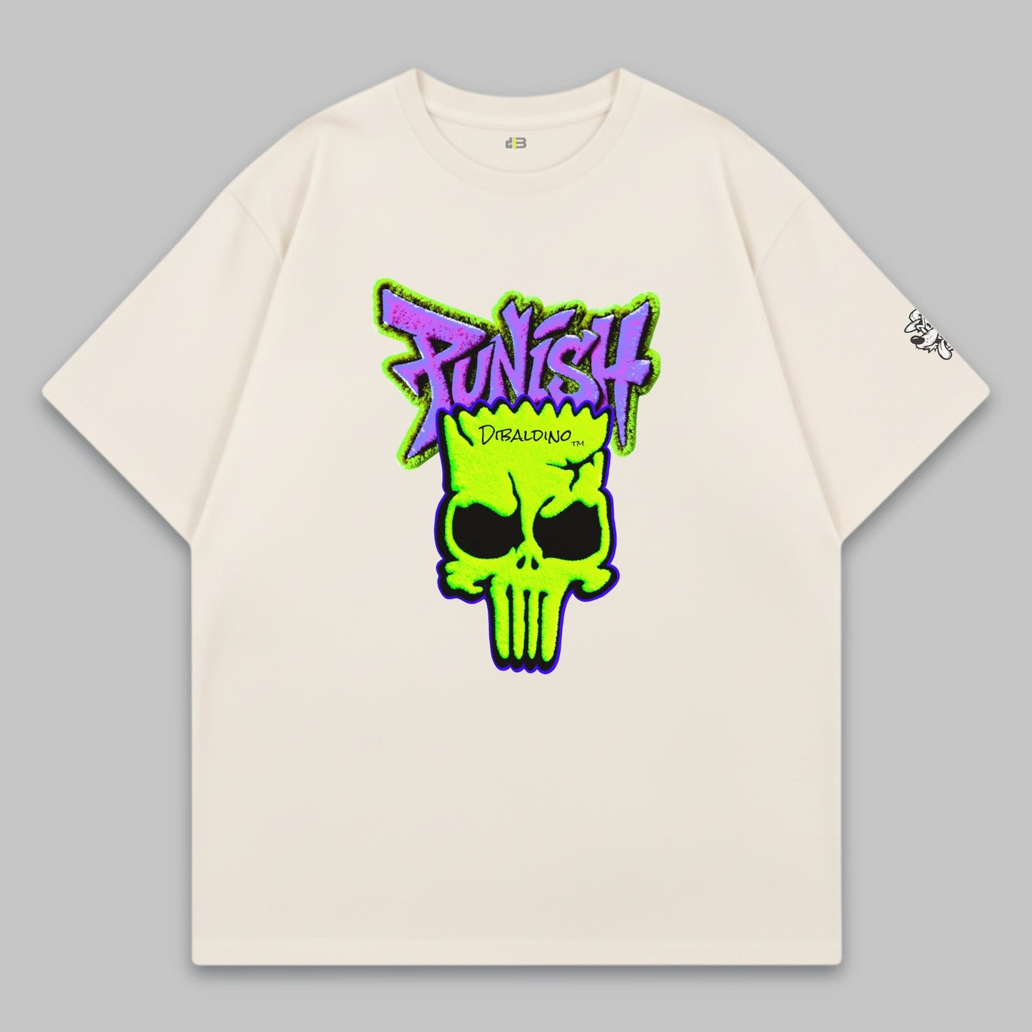 Punish Neon Skull – Oversized Cotton T-Shirt