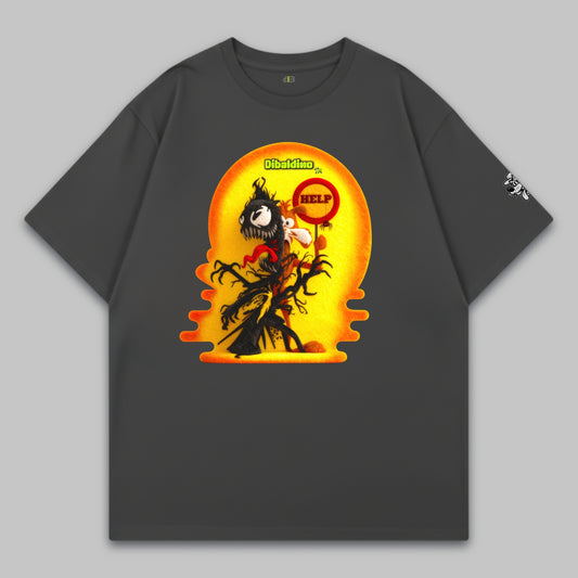 Shadow Monster Trouble – Oversized Cotton T-Shirt