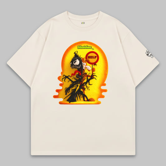 Shadow Monster Trouble – Oversized Cotton T-Shirt