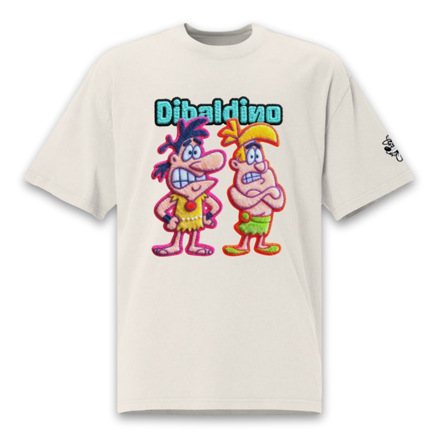 Stone Age Trouble Duo – Oversized Cotton T-Shirt