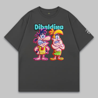 Stone Age Trouble Duo – Oversized Cotton T-Shirt