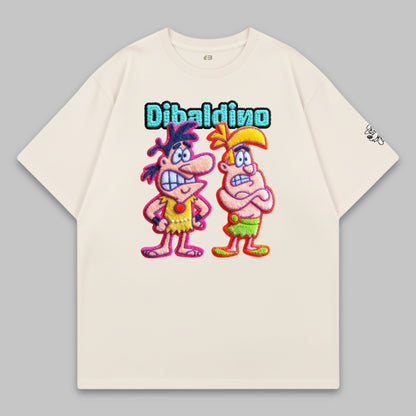 Stone Age Trouble Duo – Oversized Cotton T-Shirt